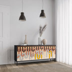 COLORFUL STRINGS Sideboard mit 3 Türen in Schwarz