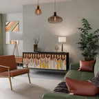 COLORFUL STRINGS Sideboard mit 3 Türen in Schwarz