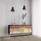 COLORFUL STRINGS Sideboard mit 3 Türen in Schwarz