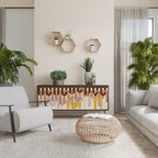 COLORFUL STRINGS Sideboard mit 3 Türen in Schwarz