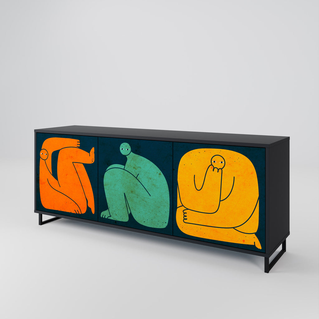 TOGETHER BUT SEPARAT 3-türiges Sideboard in Schwarz