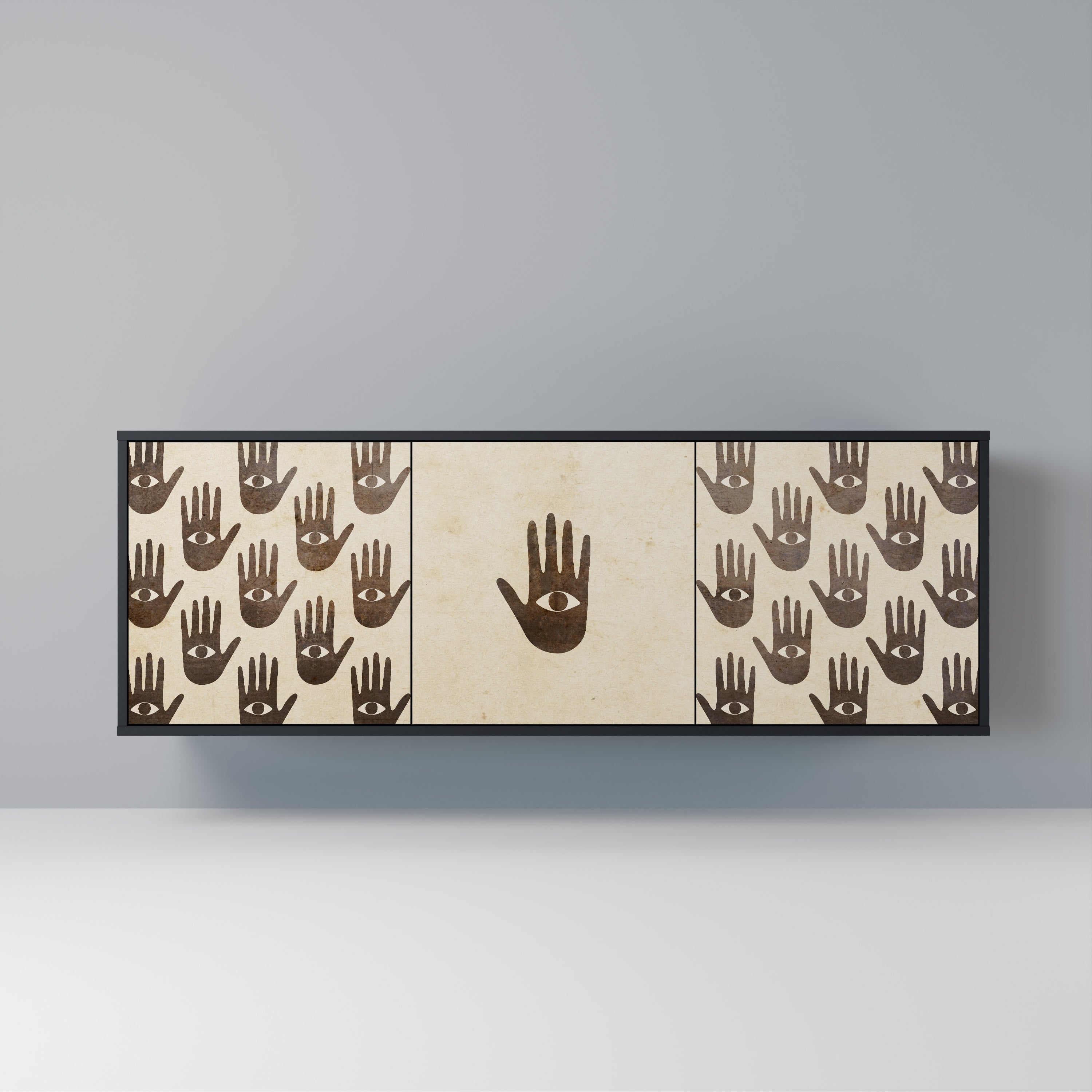 MEHR SEHEN 3-türiges Sideboard in Schwarz