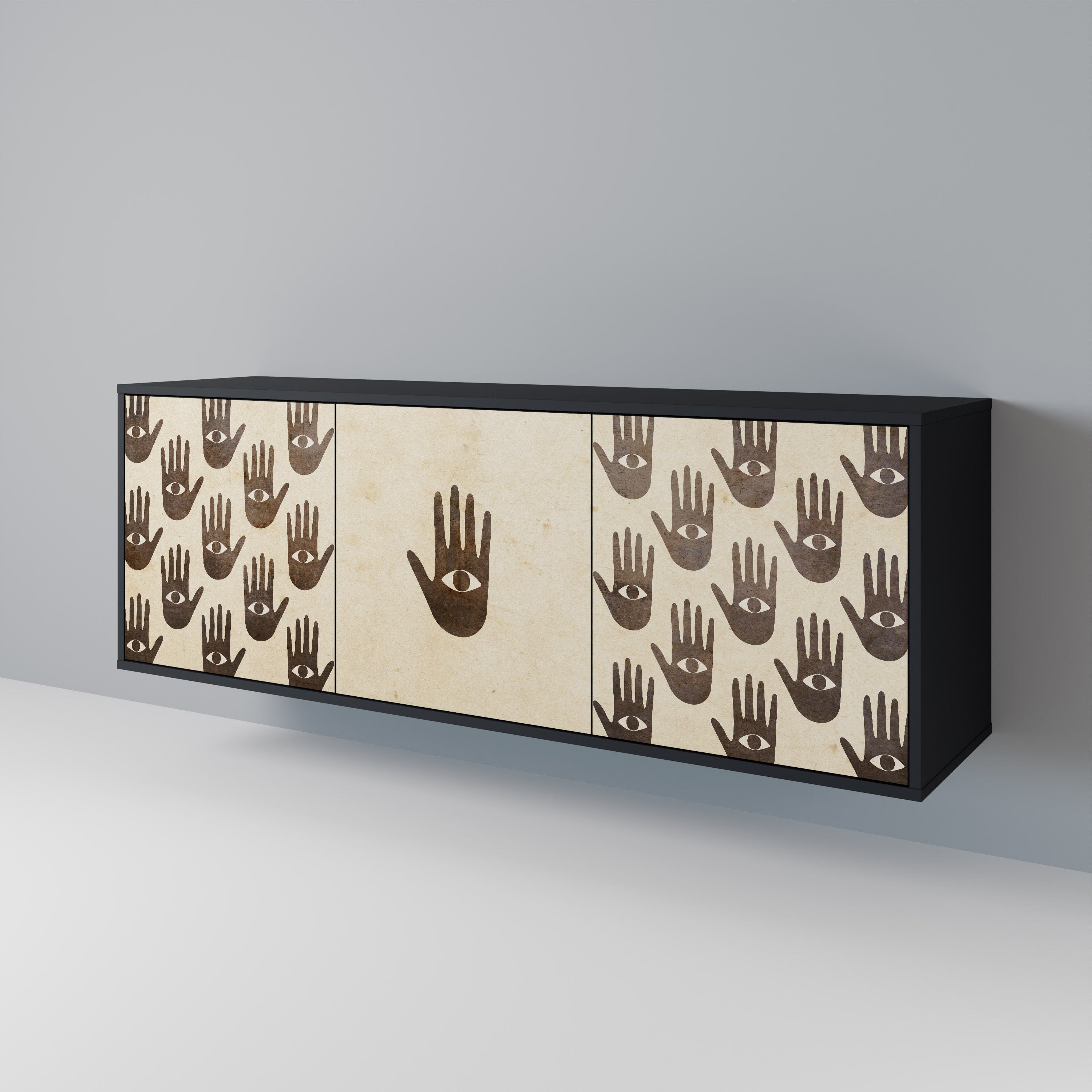MEHR SEHEN 3-türiges Sideboard in Schwarz