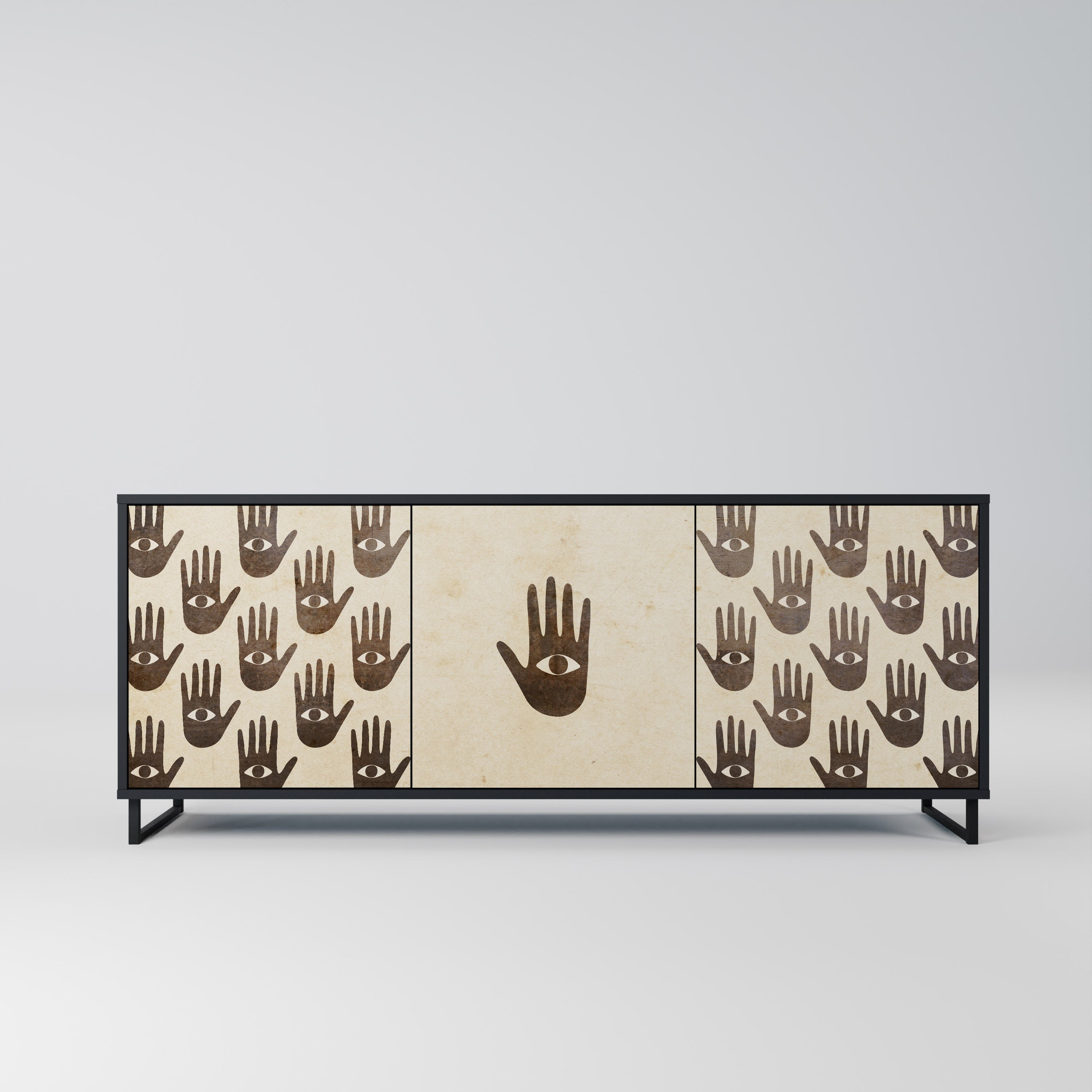 MEHR SEHEN 3-türiges Sideboard in Schwarz