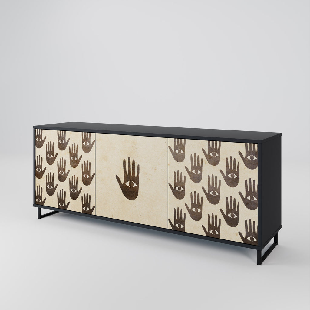 MEHR SEHEN 3-türiges Sideboard in Schwarz