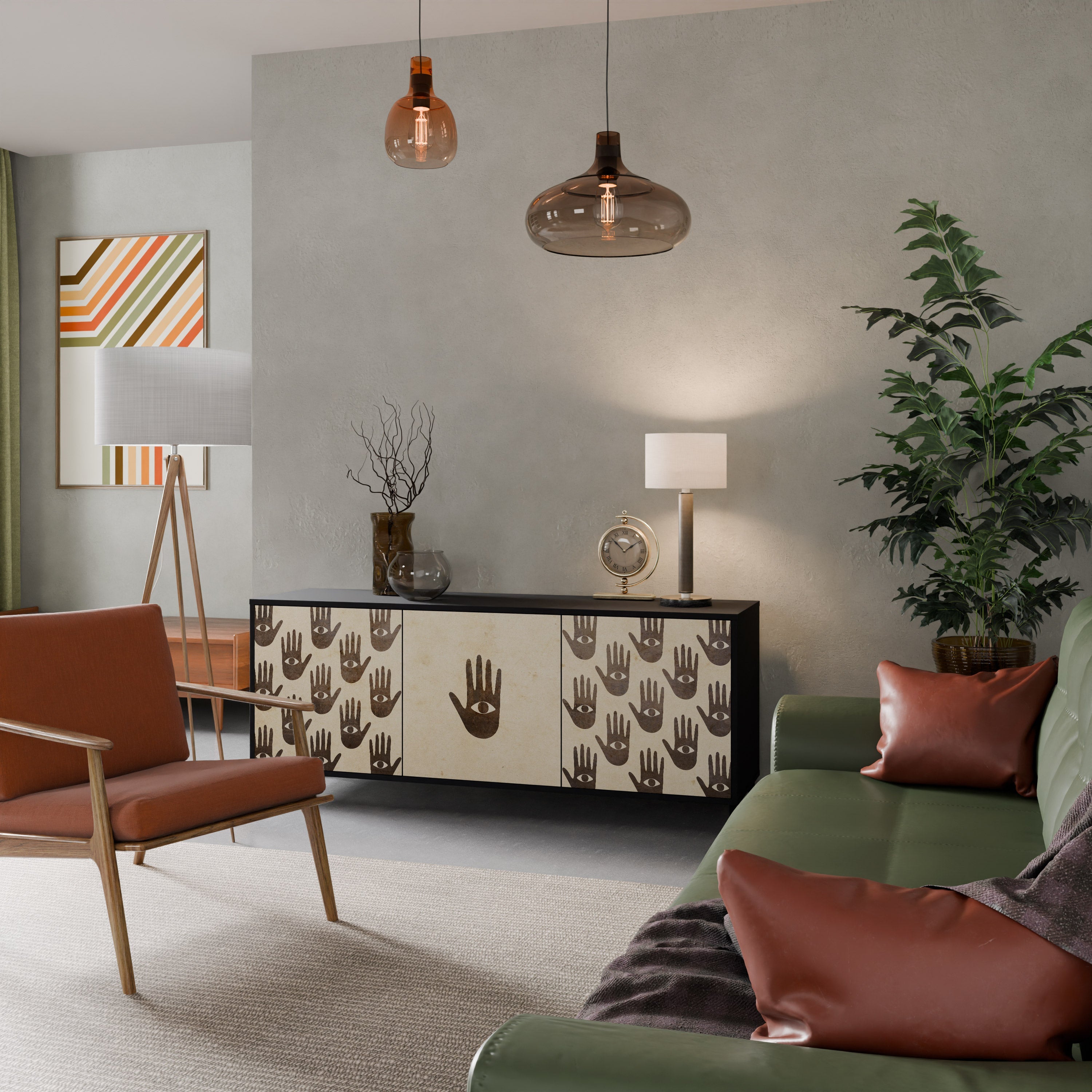 MEHR SEHEN 3-türiges Sideboard in Schwarz