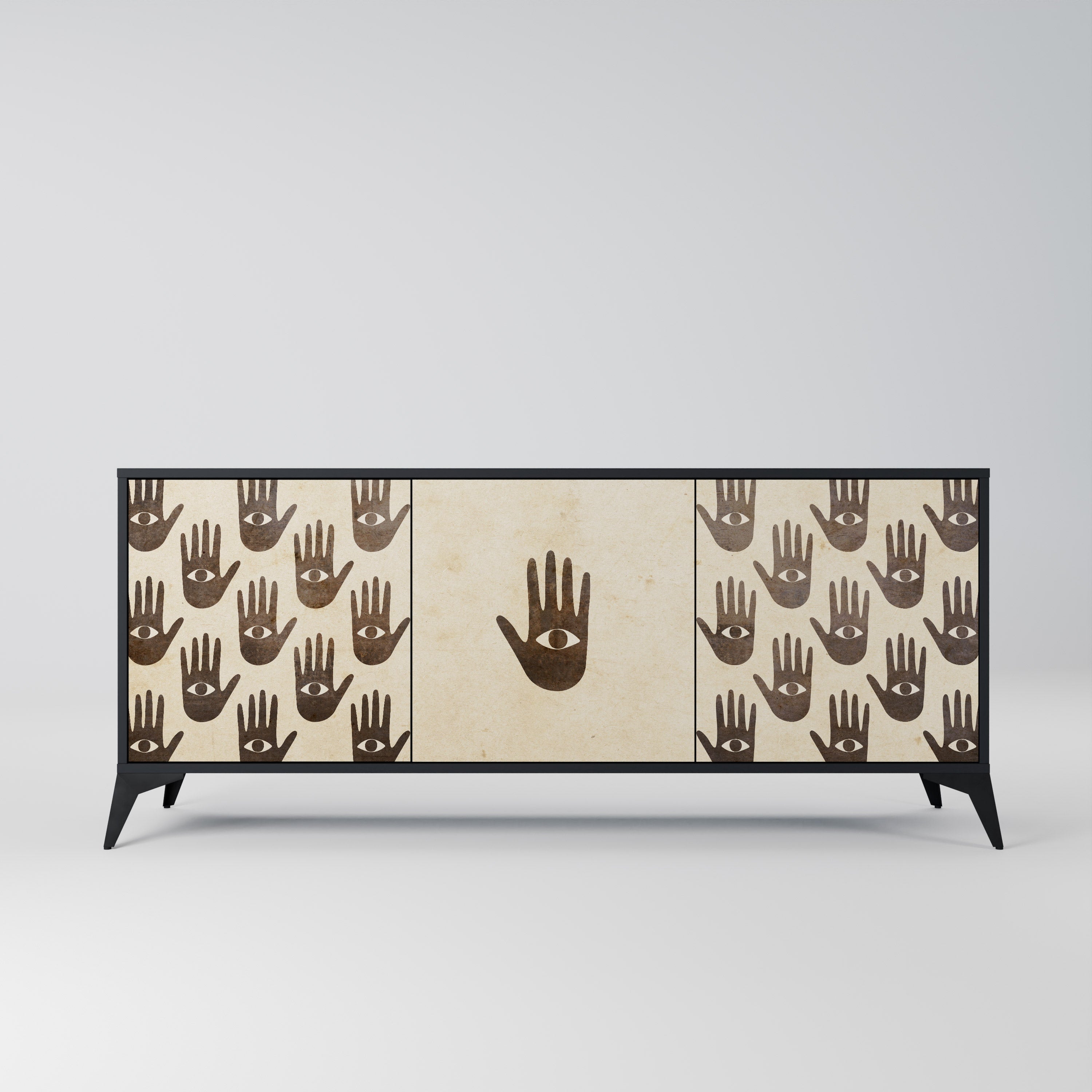 MEHR SEHEN 3-türiges Sideboard in Schwarz