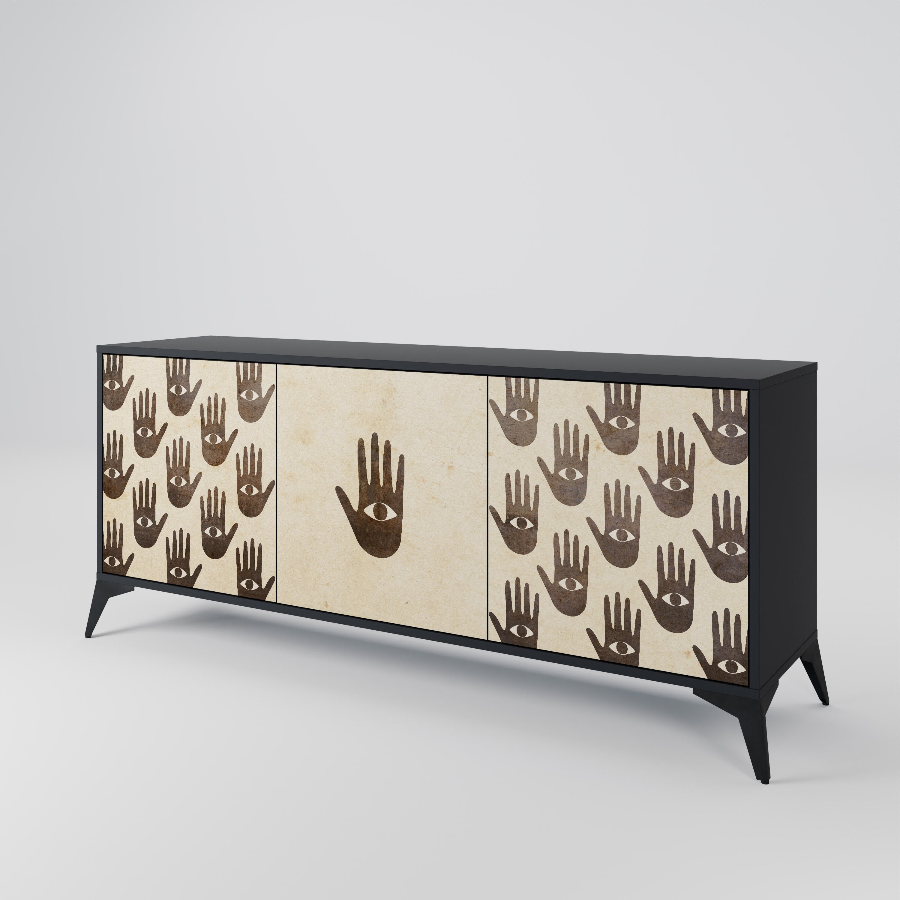 MEHR SEHEN 3-türiges Sideboard in Schwarz