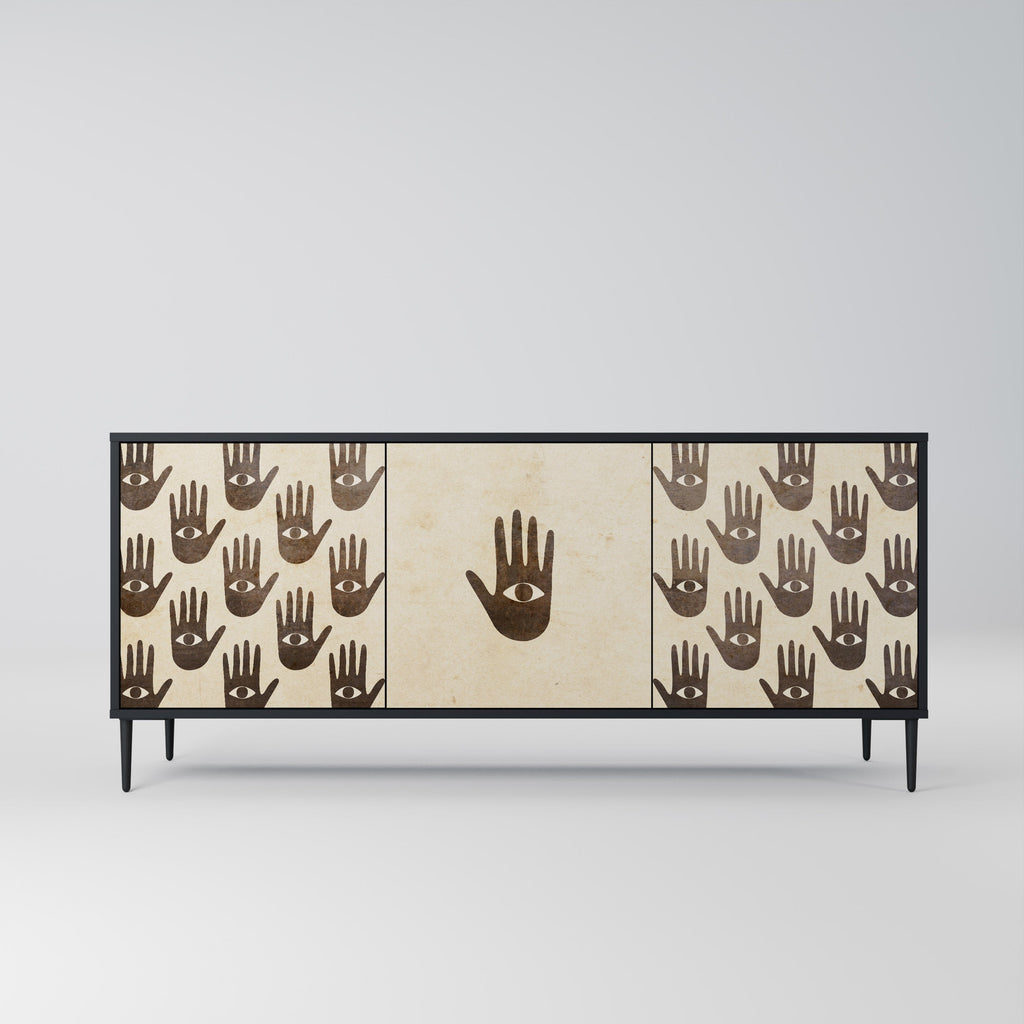 MEHR SEHEN 3-türiges Sideboard in Schwarz