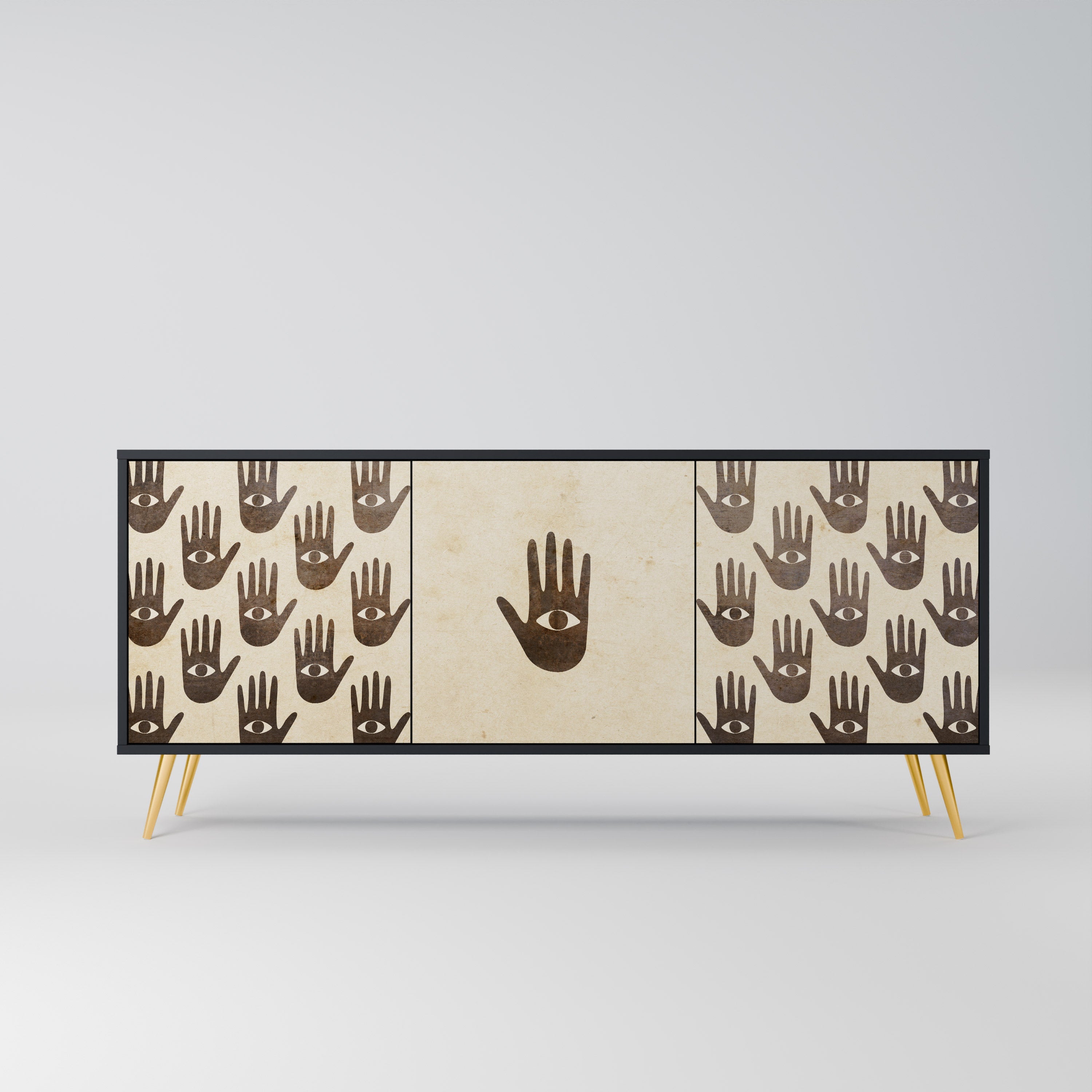 MEHR SEHEN 3-türiges Sideboard in Schwarz