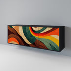 COLORFUL STRANDS Sideboard mit 3 Türen in Schwarz