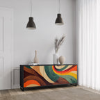 COLORFUL STRANDS Sideboard mit 3 Türen in Schwarz