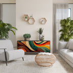 COLORFUL STRANDS Sideboard mit 3 Türen in Schwarz