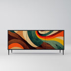 COLORFUL STRANDS Sideboard mit 3 Türen in Schwarz