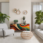 COLORFUL STRANDS Sideboard mit 3 Türen in Schwarz