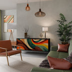 COLORFUL STRANDS Sideboard mit 3 Türen in Schwarz