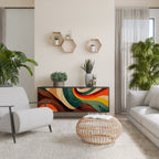 COLORFUL STRANDS Sideboard mit 3 Türen in Schwarz