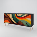COLORFUL STRANDS Sideboard mit 3 Türen in Schwarz