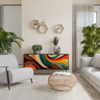 COLORFUL STRANDS Sideboard mit 3 Türen in Schwarz