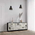 ASHEN ARIA 3-Door Sideboard in Black Finish