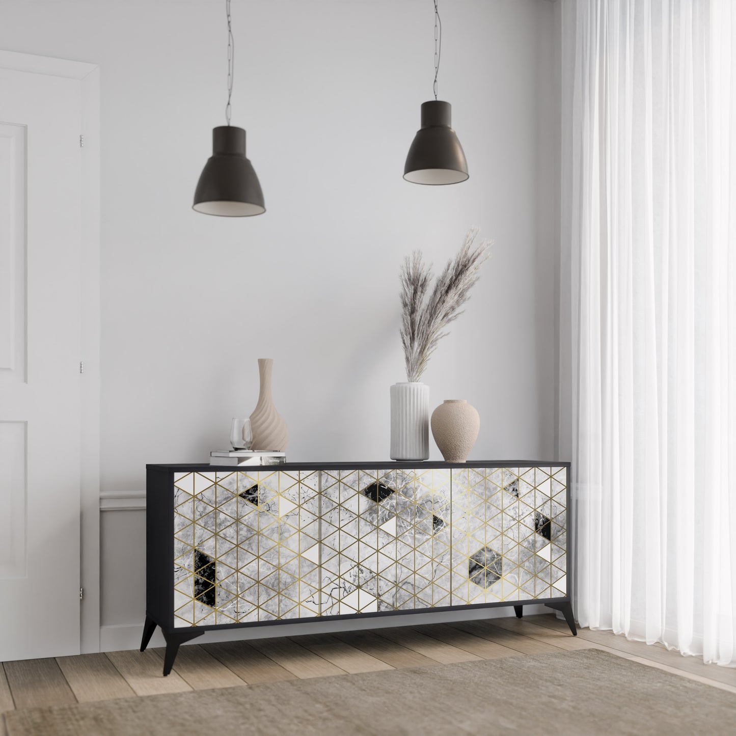 ASHEN ARIA 3-türiges Sideboard