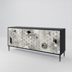 ASHEN ARIA 3-Door Sideboard in Black Finish