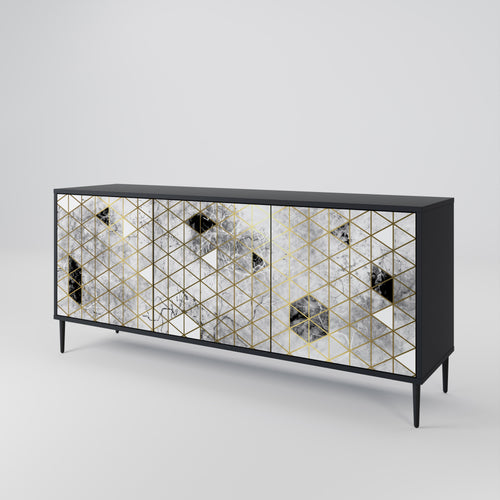 ASHEN ARIA Sideboard mit 3 Türen in Schwarz