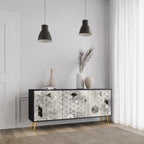 ASHEN ARIA 3-Door Sideboard in Black Finish
