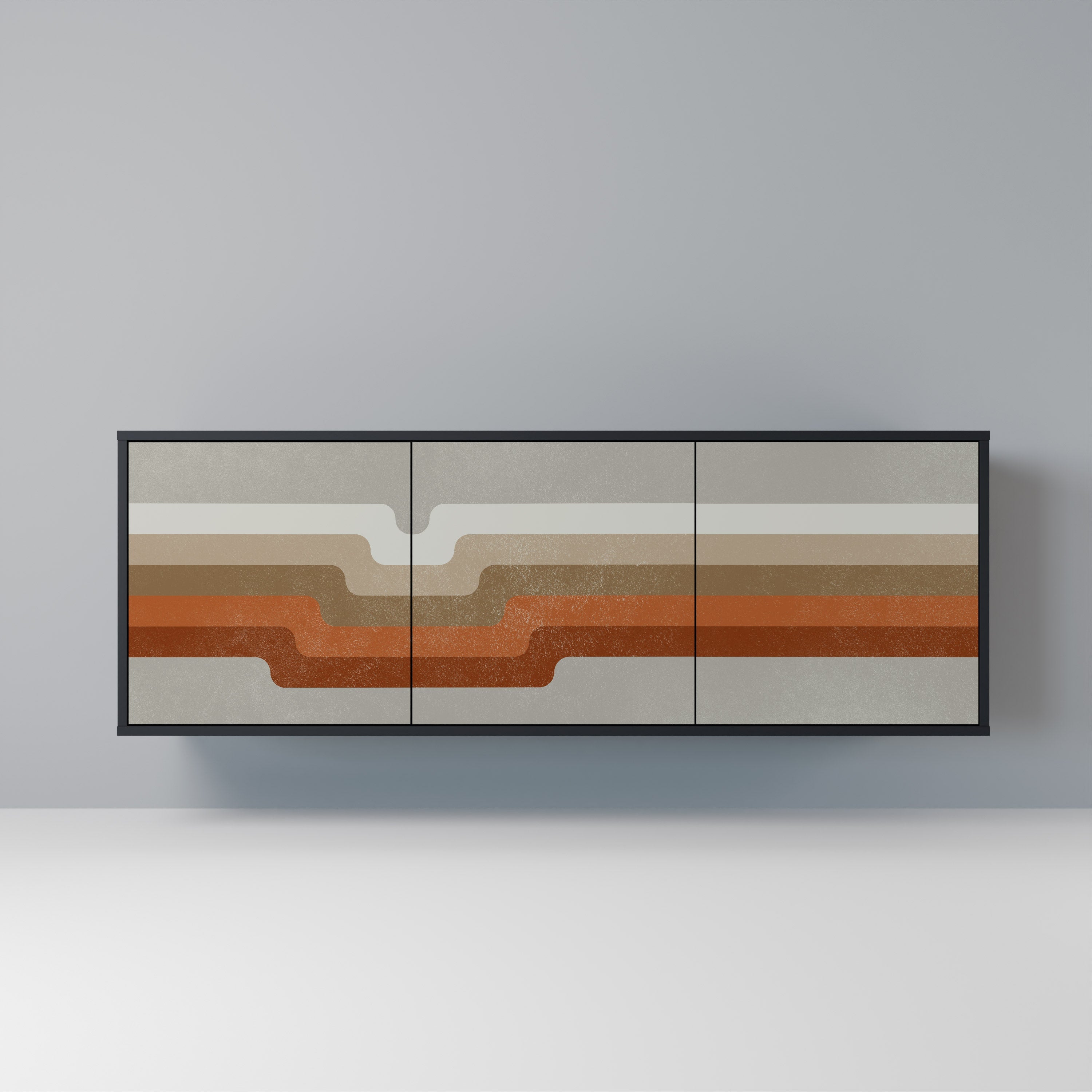 PECULIAR TRAIL 3-türiges Sideboard in Schwarz