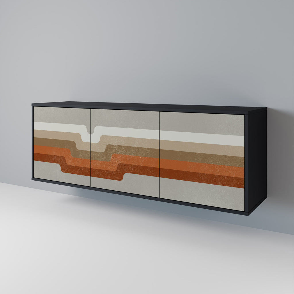 PECULIAR TRAIL 3-türiges Sideboard in Schwarz