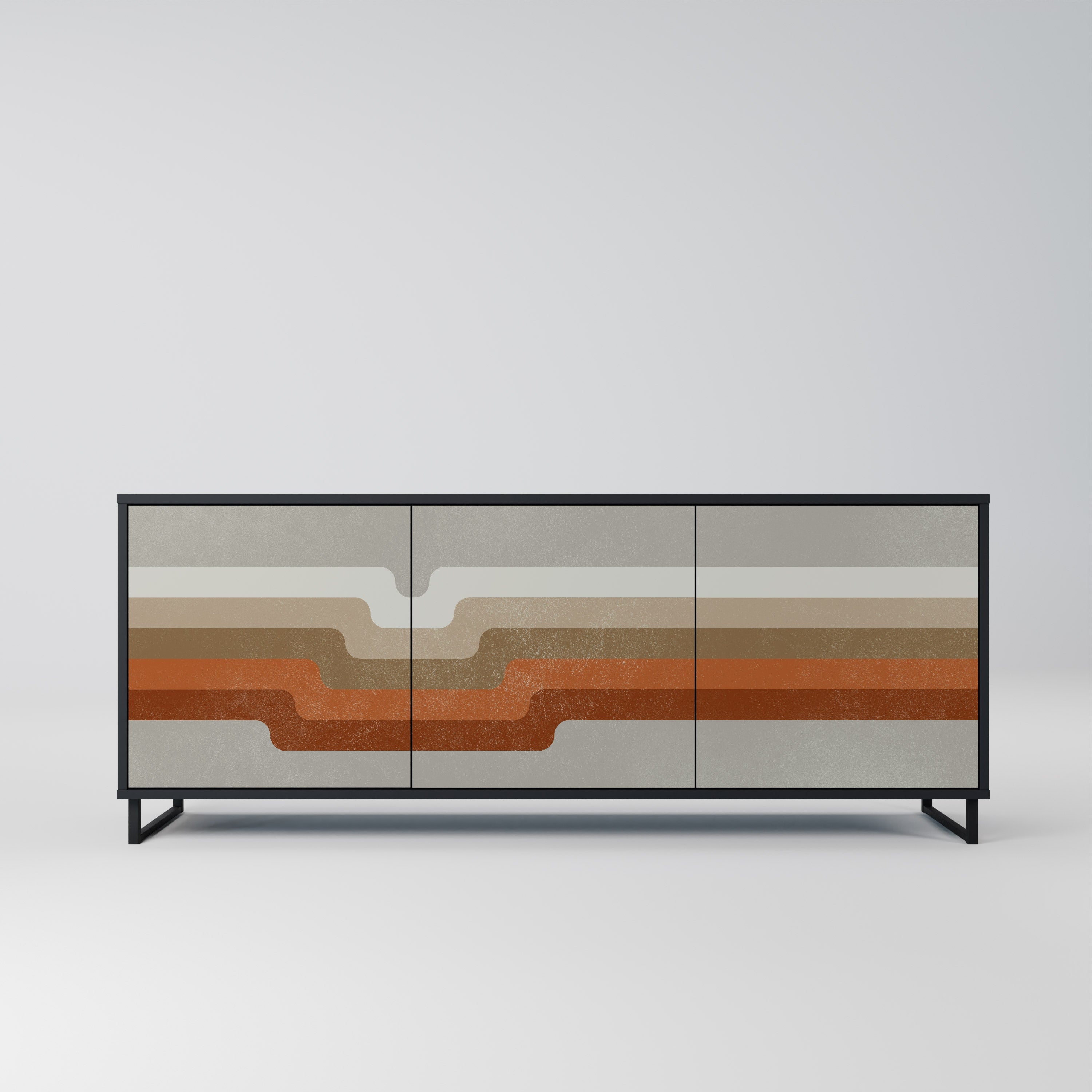 PECULIAR TRAIL 3-türiges Sideboard in Schwarz
