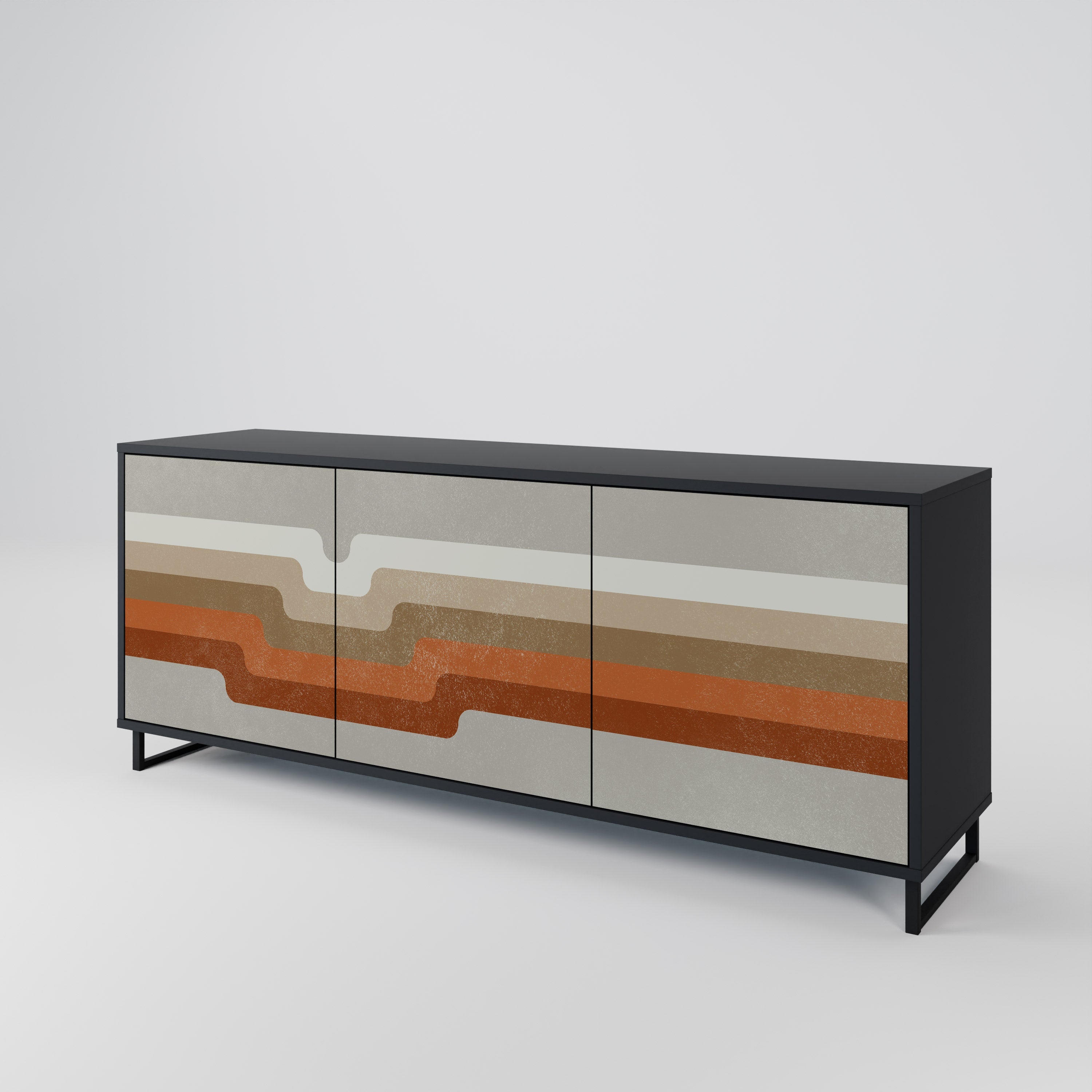 PECULIAR TRAIL 3-türiges Sideboard in Schwarz