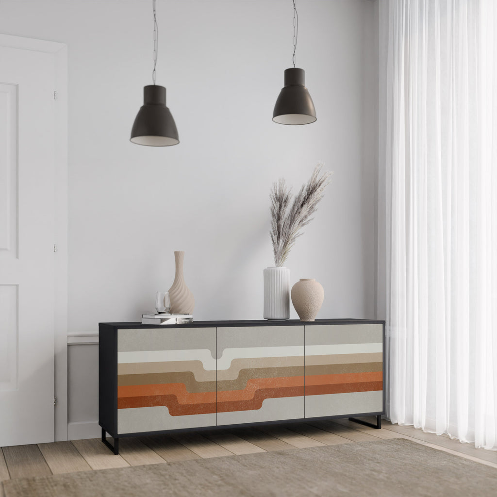 PECULIAR TRAIL 3-türiges Sideboard in Schwarz