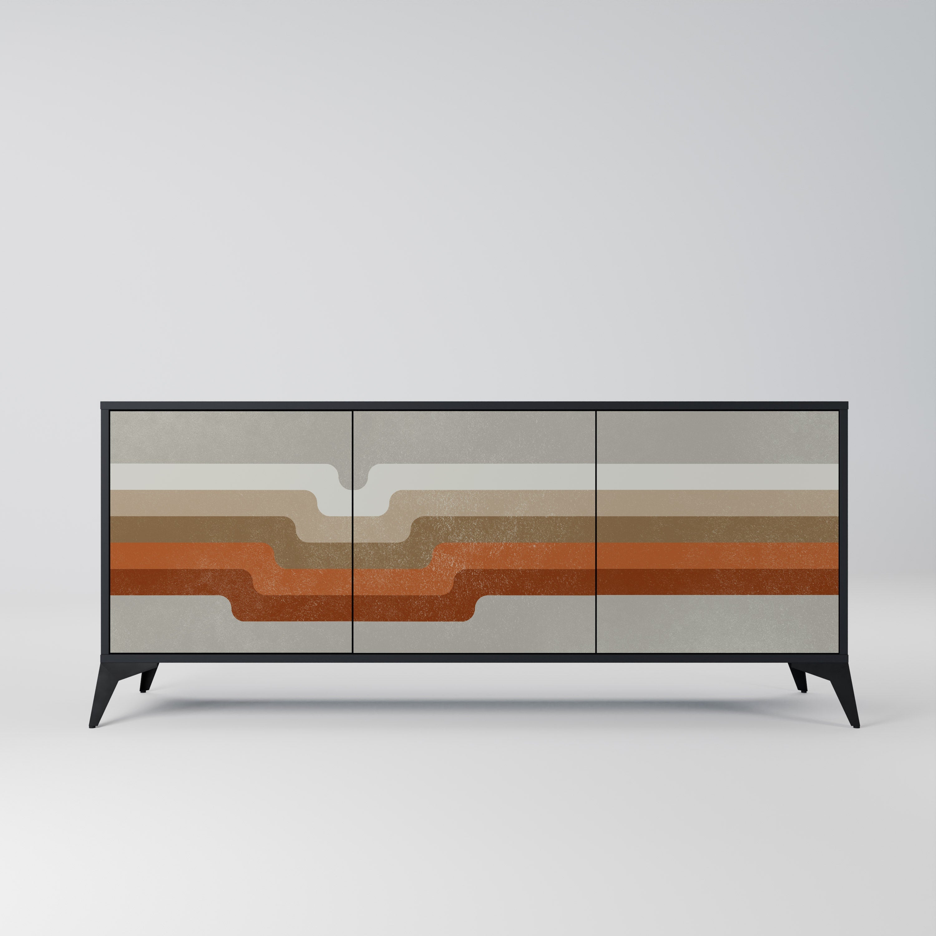 PECULIAR TRAIL 3-türiges Sideboard in Schwarz