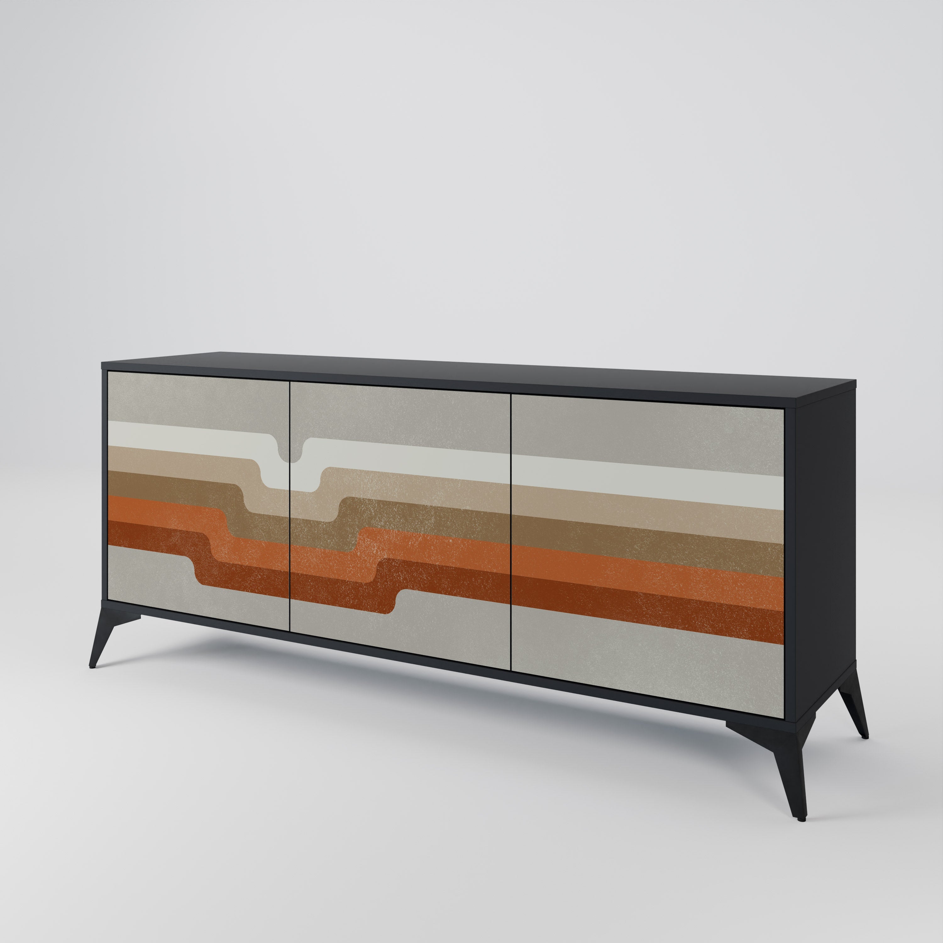 PECULIAR TRAIL 3-türiges Sideboard in Schwarz