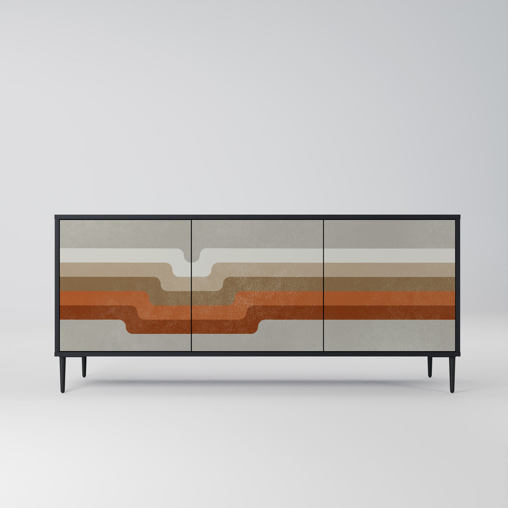 PECULIAR TRAIL 3-türiges Sideboard in Schwarz