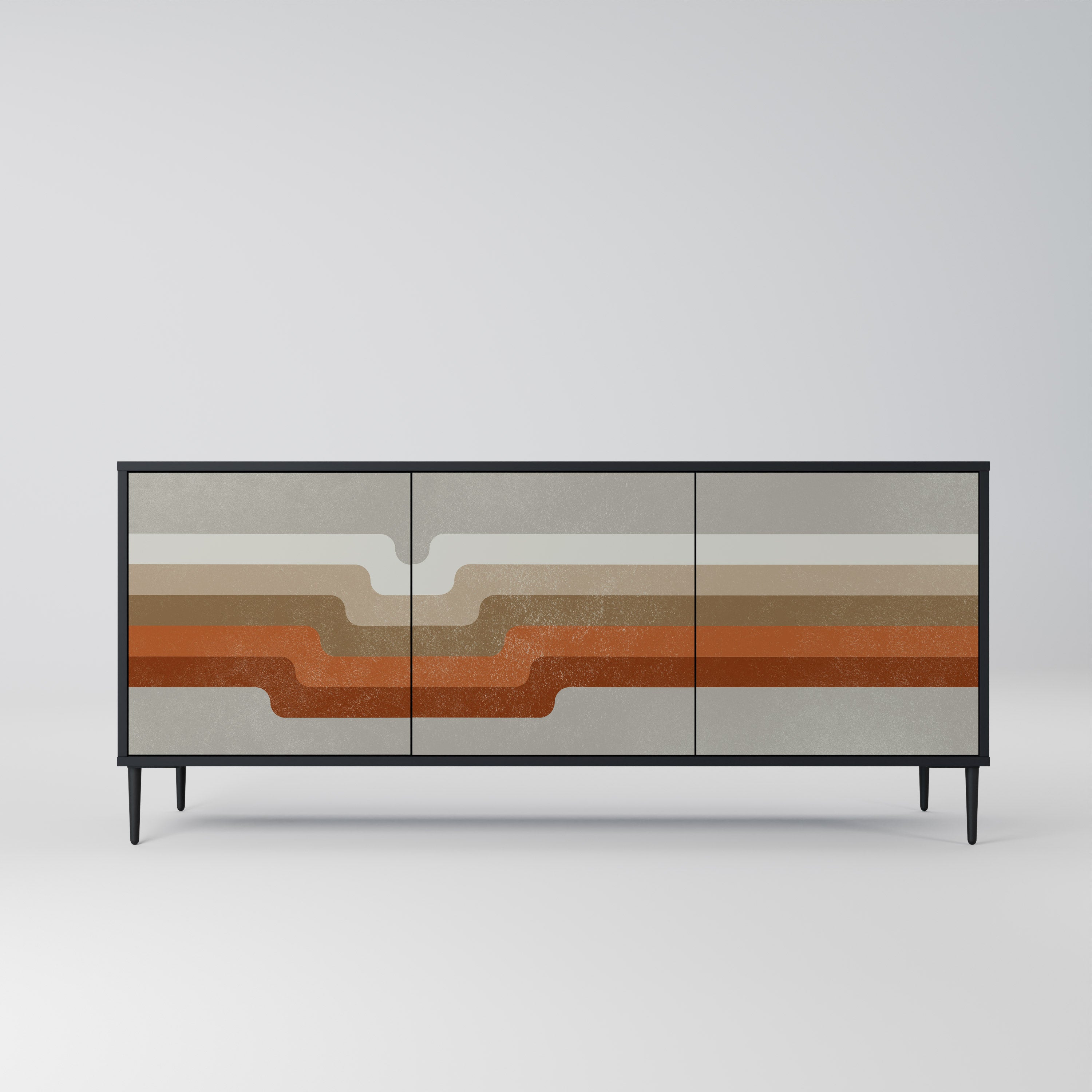 PECULIAR TRAIL 3-türiges Sideboard in Schwarz