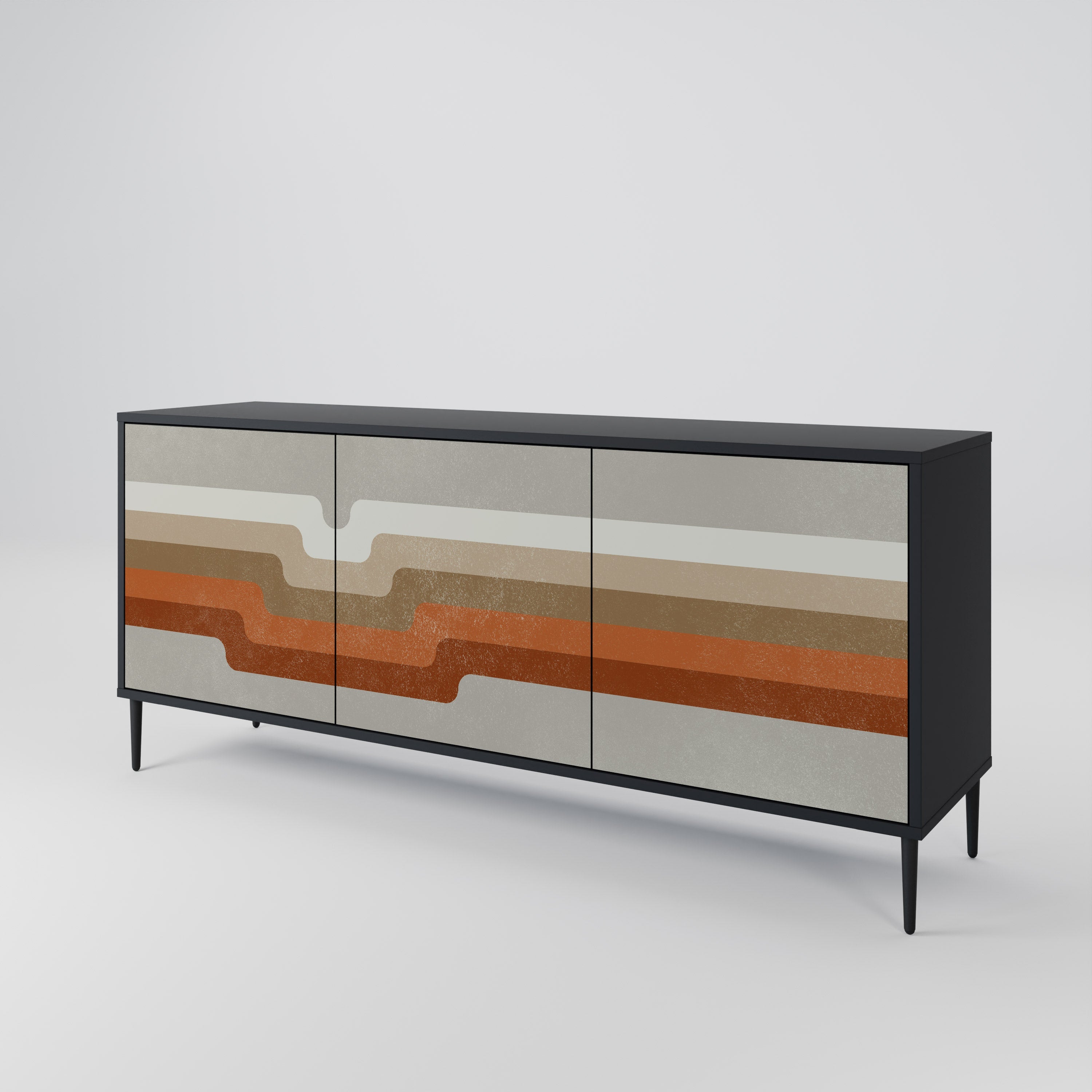PECULIAR TRAIL 3-türiges Sideboard in Schwarz