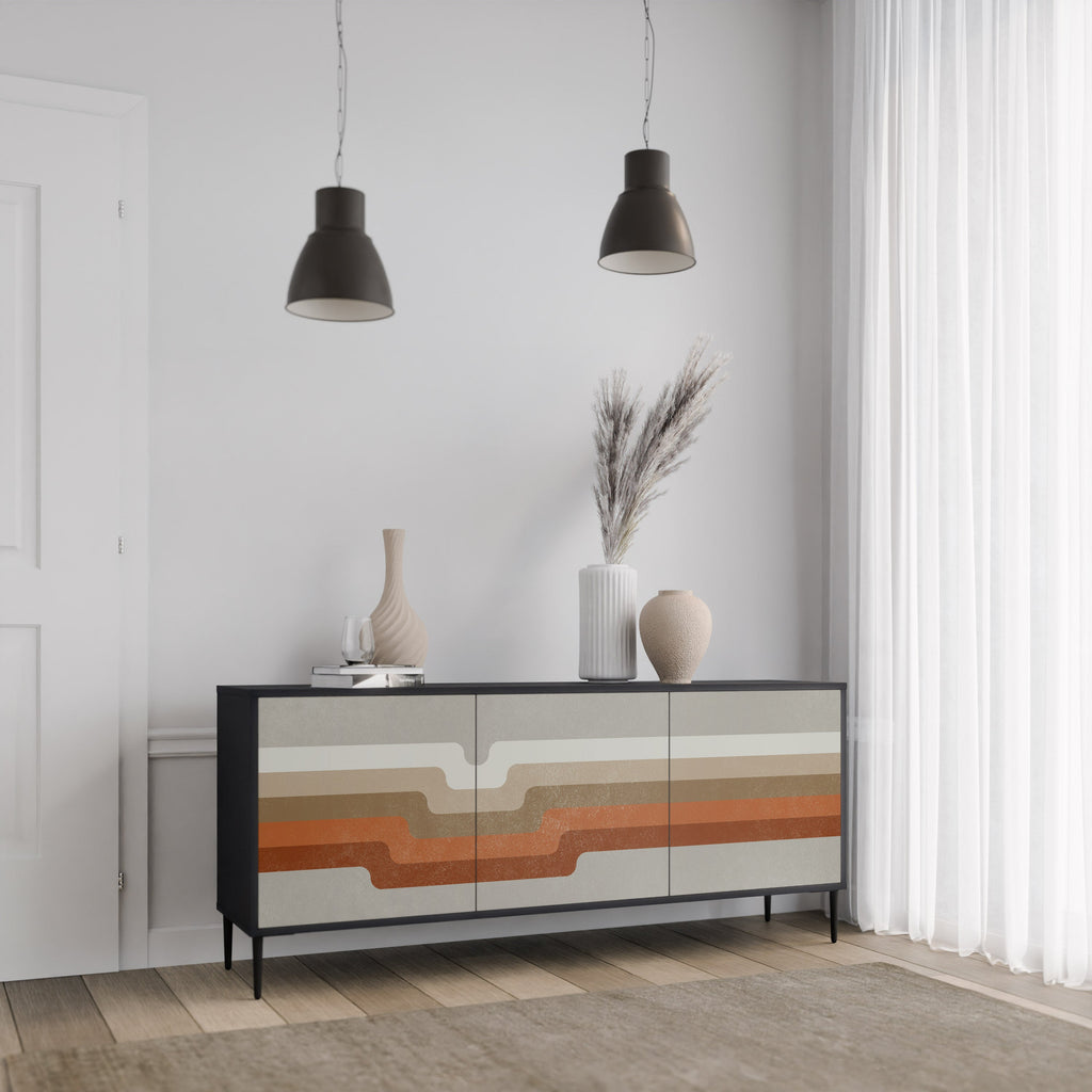 PECULIAR TRAIL 3-türiges Sideboard in Schwarz