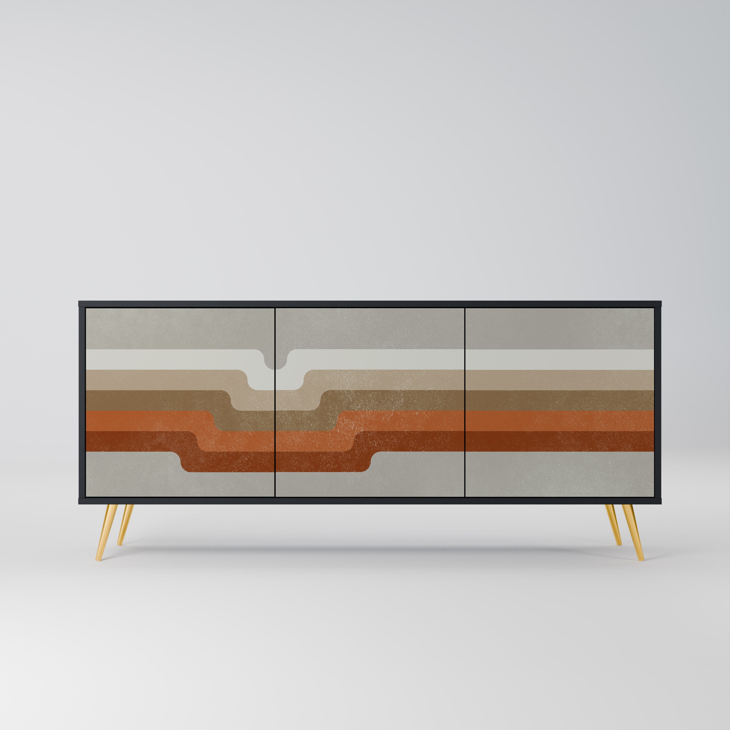 PECULIAR TRAIL 3-türiges Sideboard in Schwarz