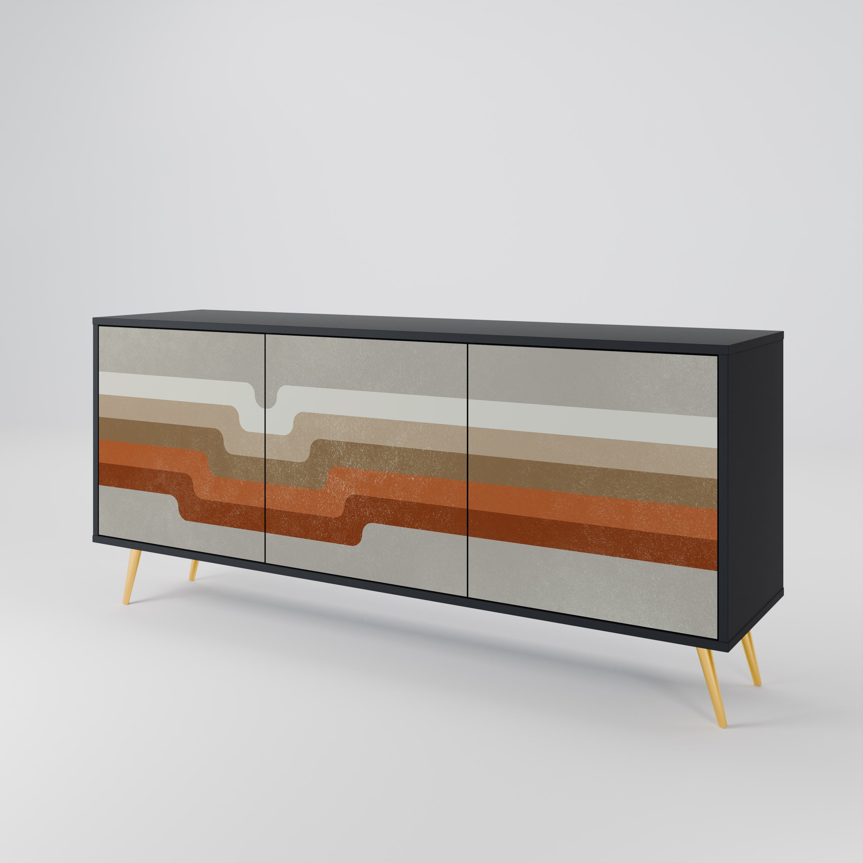 PECULIAR TRAIL 3-türiges Sideboard in Schwarz