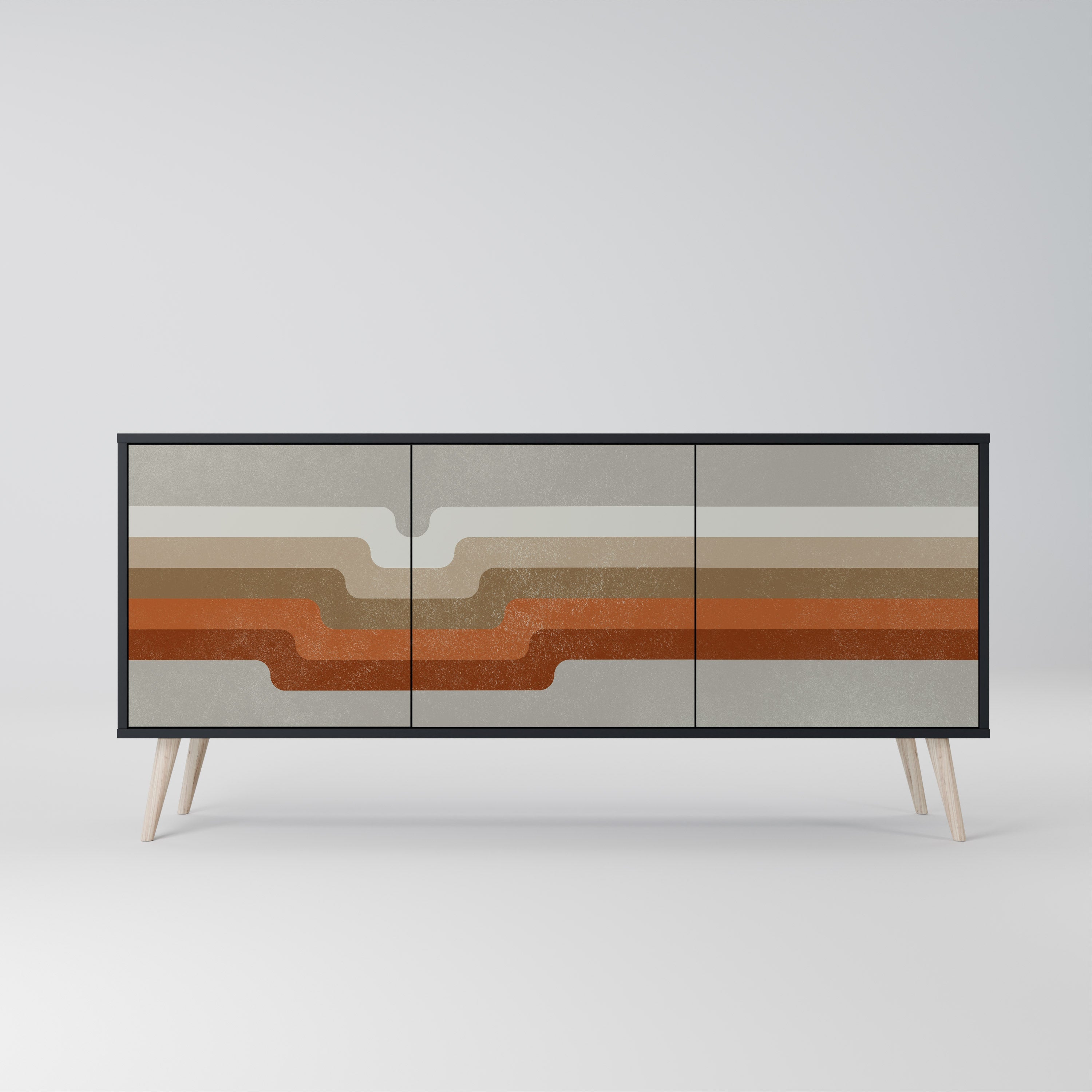 PECULIAR TRAIL 3-türiges Sideboard in Schwarz