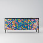 MEMORIES MAP 3-Door Sideboard in Black Finish