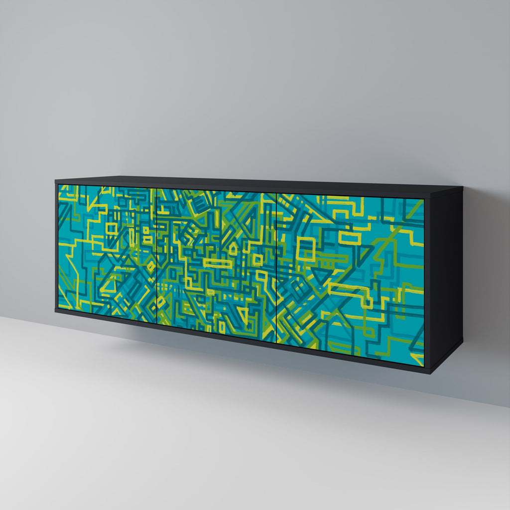 NOSTALGIC MEMORIES Sideboard mit 3 Türen in Schwarz