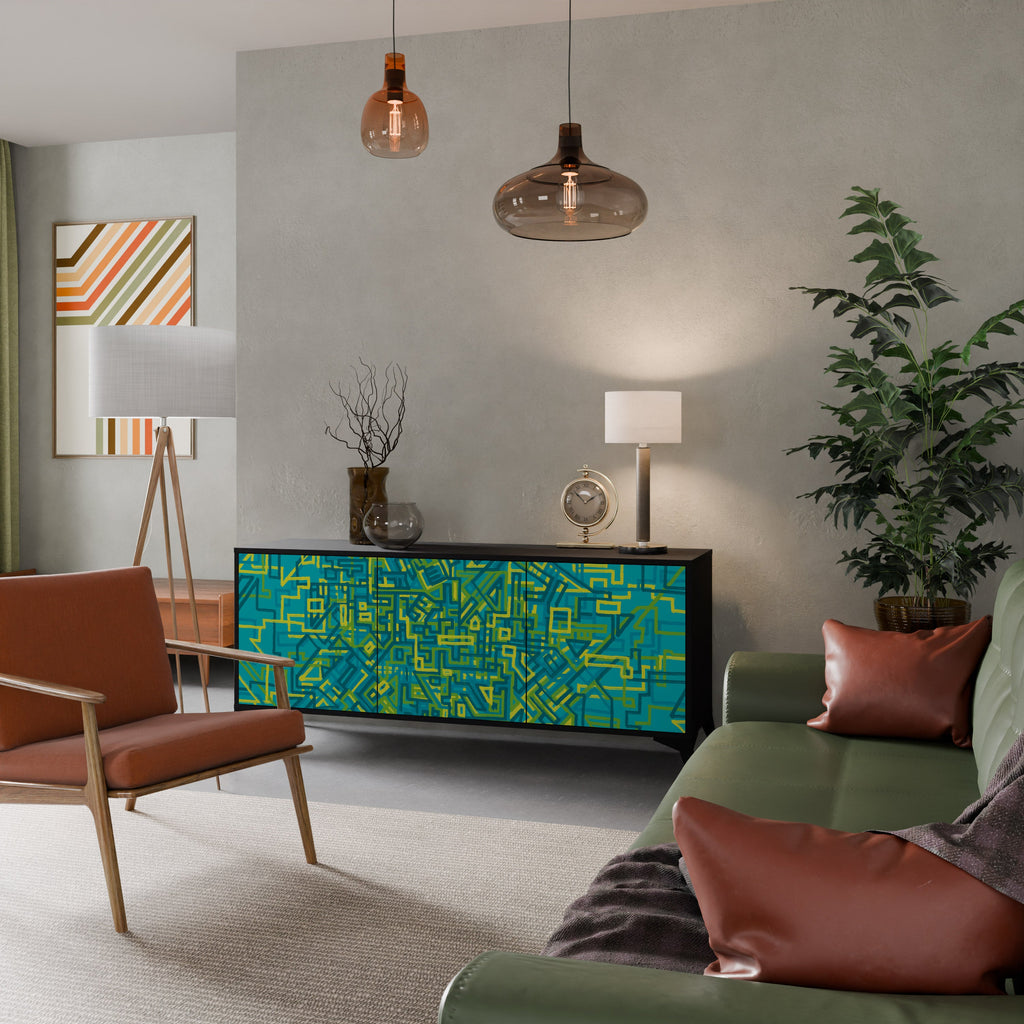 NOSTALGIC MEMORIES Sideboard mit 3 Türen in Schwarz