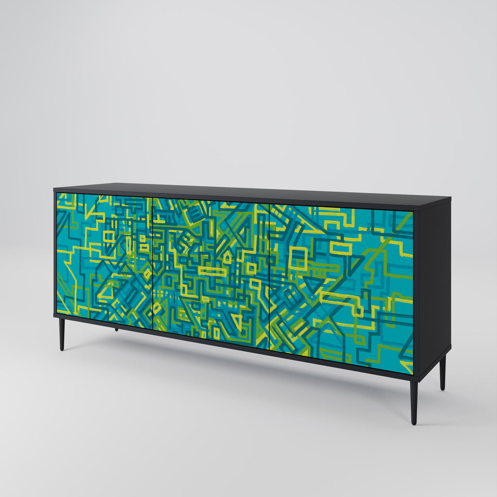 NOSTALGIC MEMORIES Sideboard mit 3 Türen in Schwarz