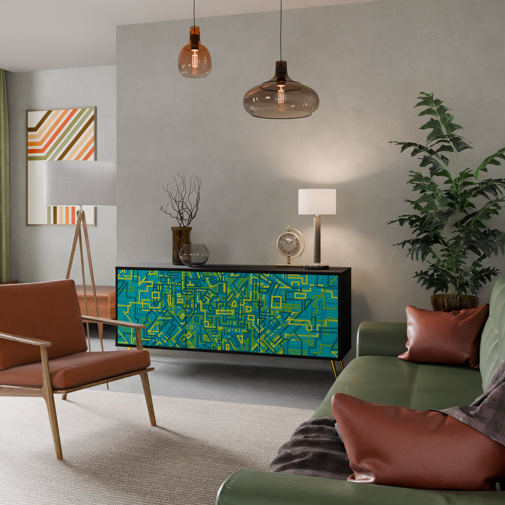 NOSTALGIC MEMORIES Sideboard mit 3 Türen in Schwarz