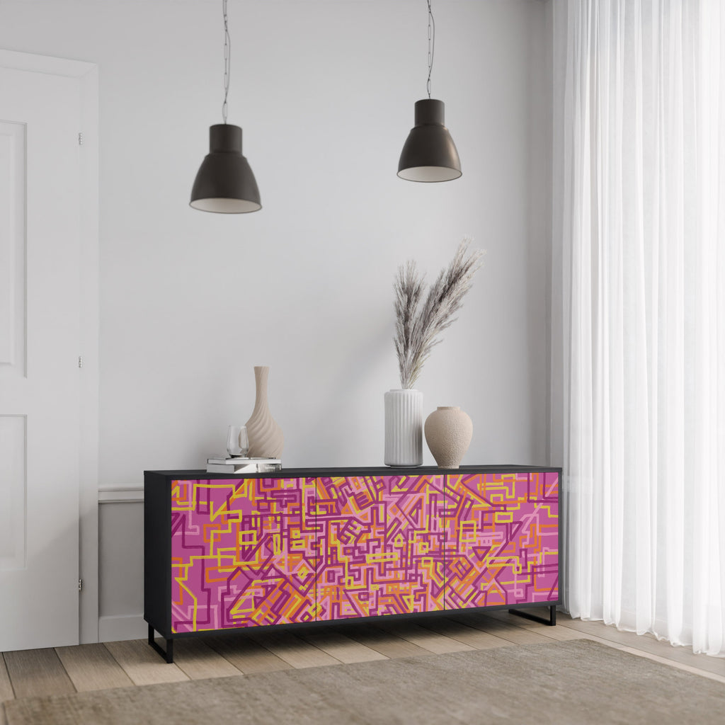 LOVELY MEMORIES Sideboard mit 3 Türen in Schwarz