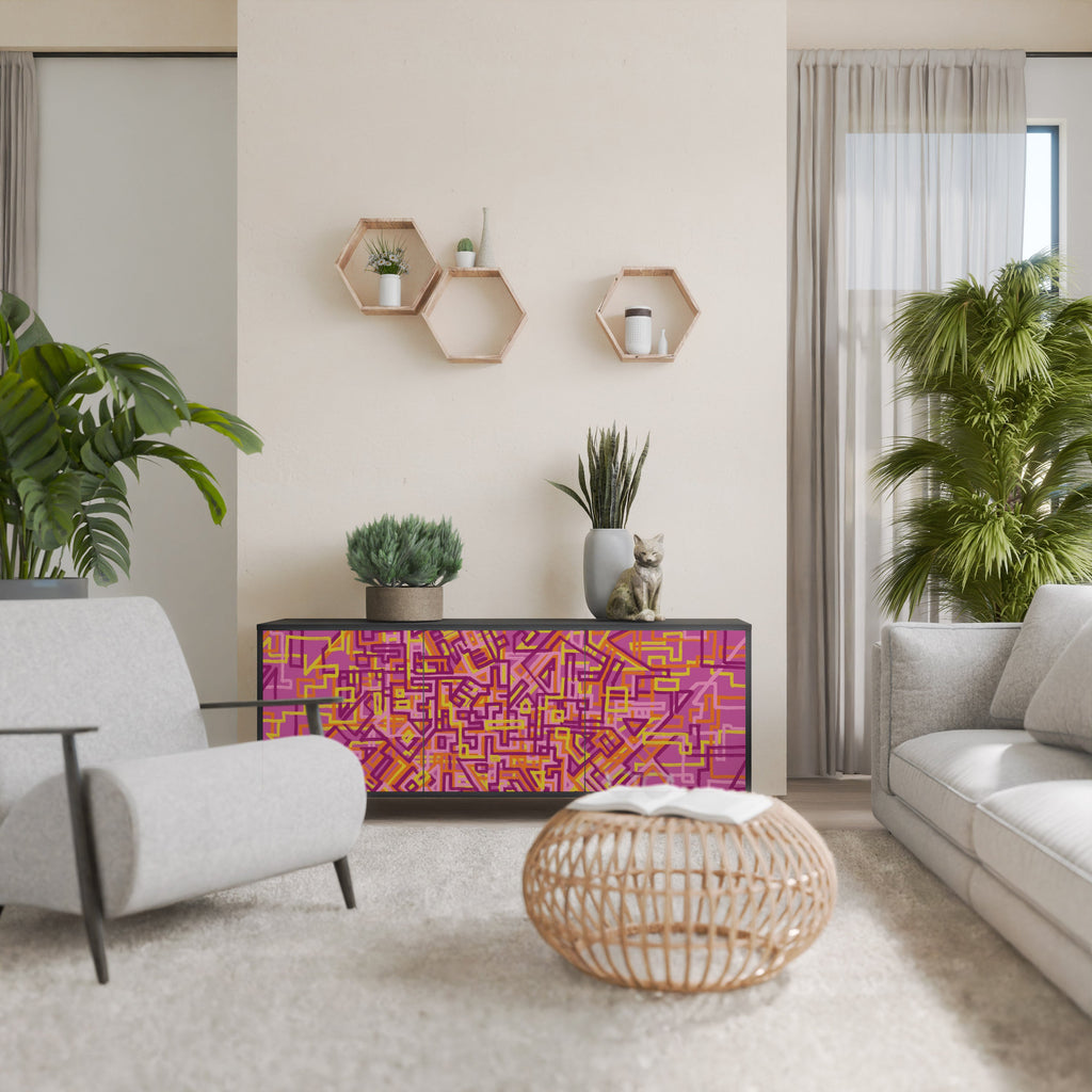 LOVELY MEMORIES Sideboard mit 3 Türen in Schwarz