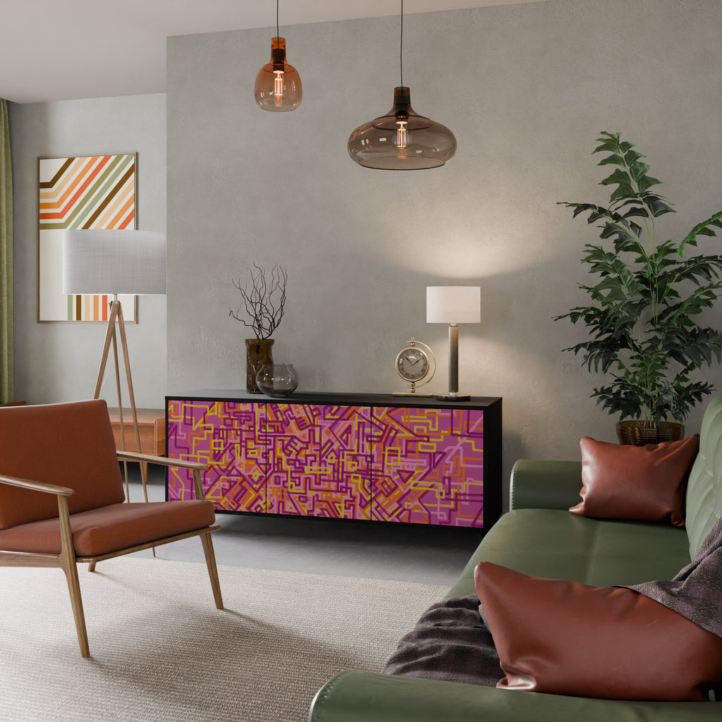 LOVELY MEMORIES Sideboard mit 3 Türen in Schwarz